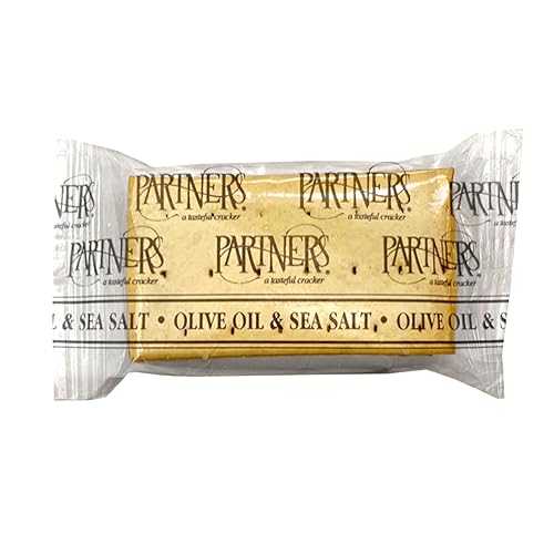 Partners Single Serve Hors d\u0027Oeuvre Crackers, Olive Oil \u0026 Sea Salt, 4 Crackers Per Pack, 0.75 Ounce (Pack of 45), Made with Real Ingredients, Non-GMO, Kosher
