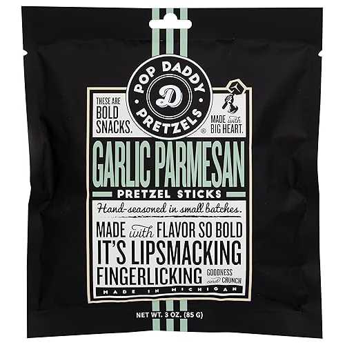 Pop Daddy Garlic Parmesan Pretzel Sticks (3薬局衡オンス)