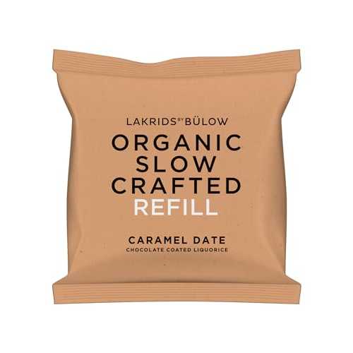 LAKRIDS BY B・・LOW - Caramel Date Refill - 9.35 OZ Refill Bag - Organic Chocolate Coated Gourmet Licorice from Scandinavia - Gluten Free \u0026 Gelatine Free LAKRIDS BY B・・LOW LAKRIDS BY B LOW - Caramel Date Refill - 9.35