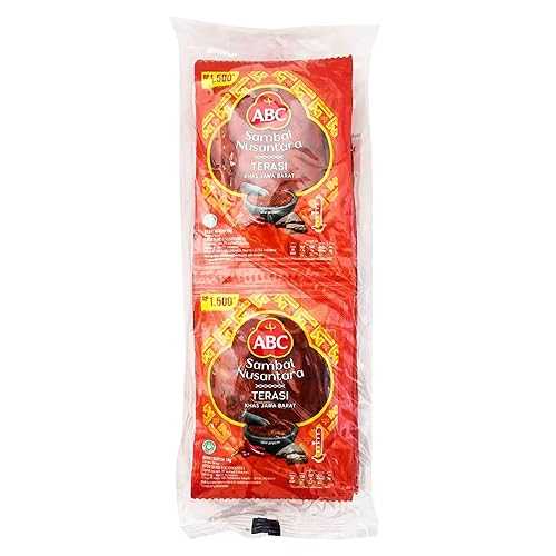 Generic ABC Sambal Nusantara Terasi, Indonesian Spicy Chili Sauce, Small Pouch Single-Use Type 18g x 10 sachet (Pack of 1)