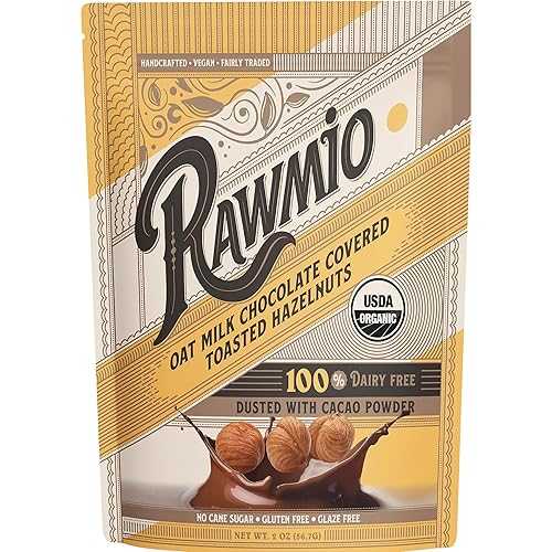 Rawmio Oat Milk Chocolate Covered Toasted Hazelnuts - Organic, Raw, Vegan, Gluten-Free - 6 Packs, 2 薬局衡オンス.