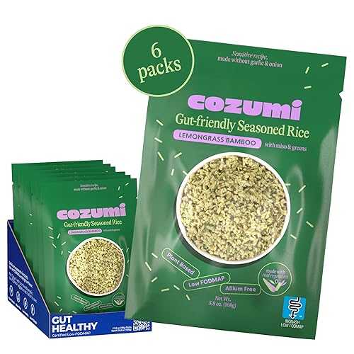 Cozumi Low FODMAP Lemongrass Bamboo Rice / Plant-Based, Gluten-Free, Easy to Digest, Allium Free, Made with Real Vegetables / 5.8薬局衡オンス Pack of 6