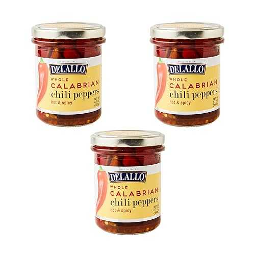 DeLallo Whole Calabrian Chili Peppers, 6.7 薬局衡オンス Jar, (3 Pack), Grown インチ Italy