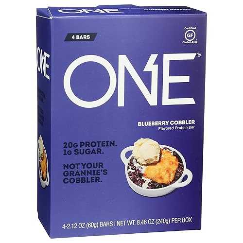 OneBar One Protein Bar, Blueberry Cobbler, 20g Protein, Gluten Free, 8.48 Ounce (Pack of 6)