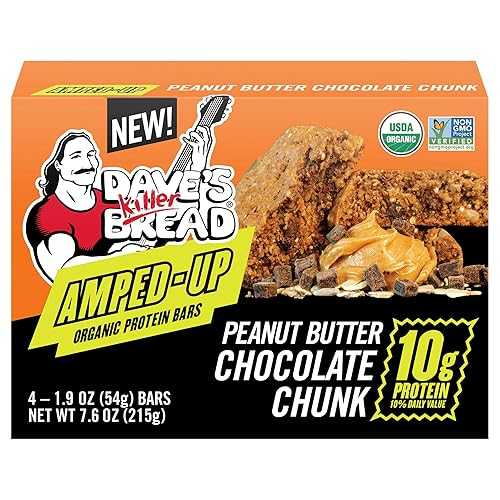 Generic D.ave\u0027s Killer Bread Protein Bar Organic Peanut Butter Chocolate Chip 7.6OZ Pack of 6