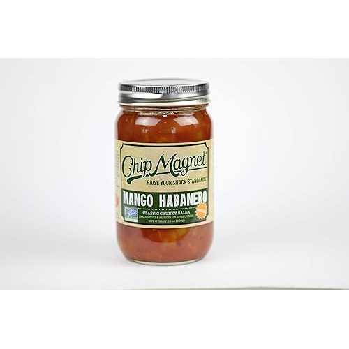 Chip Magnet Salsa - Mango Habanero - Classic Chunky Salsa - Medium - Case Of 6-16 Oz Jars