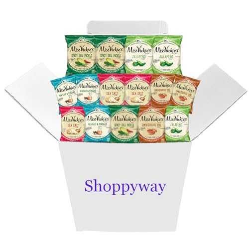 Miss Vickie\u0027s Kettle Cooked Potato Chips Variety Pack, 1.375 薬局衡オンス (Pack of 15) Bundled by Shoppyway