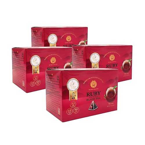 TAIWAN CHA REN Award Winning - Taiwan Sun Moon Lake Ruby Black Tea,Pyramid Tea Bag 5.3薬局衡オンス, 2.5g x 15 bags x 4 box