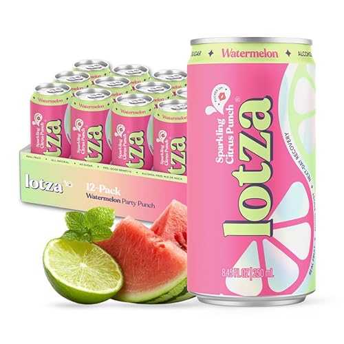 Lotza Sparkling Non-Alcoholic Adaptogen Drink with Electrolytes / Non-Alcoholic Mocktail \u0026 Drink Mixer / Antioxidants \u0026 Real Fruit (Pack of 12) Original Citrus