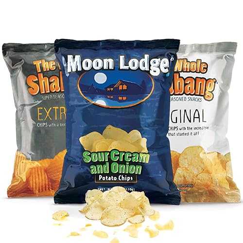 BraveGoods The Whole Shabang \u0026 Moon Lodge Potato Chips Variety Pack, Original, Extreme \u0026 Sour Cream and Onion, 1.5 Oz Bags (Pack of 18)