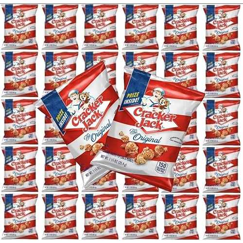Cracker Jacks Bulk Caramel Popcorn and Peanut Snack Packs 29 Count 1.25 薬局衡オンス. Individually Wrapped Sweet and Salty Popcorn Bags Bulk Snack Box Assembled by Edvending