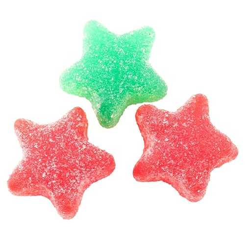 YANKEETRADERS Sour Jelly Stars Holiday Candy, Red and Green, Christmas Themed, 3 Pounds Bulk