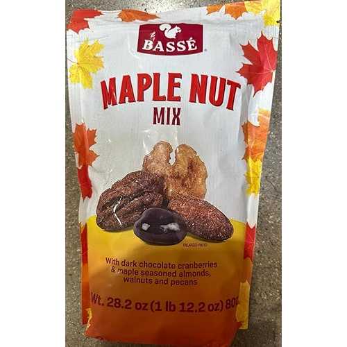 Generic Basse Maple Nut Mix, Dark Chocolate Cranberries with Maple Seasoned Nuts, 28.2 薬局衡オンス