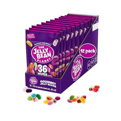 The Jelly Bean Planet, Gourmet Jelly Beans Grab Bags - 12 Pack of 3.5薬局衡オンス Individually Wrapped Jellybeans - 36 Flavors - Gluten Free Candy Gift - Individual Packs for Party Bag, Favors, Easter