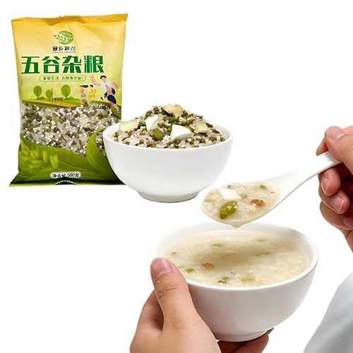 FFEEJ 500g Mung Bean \u0026 Lily Congee, Nutritious Breakfast Cereal, Quick Cooking (Stove/Rice Cooker), Healthy Whole Grain Porridge For Family
