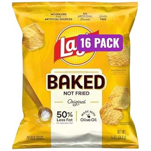 Baked Original Potato Chips, Made with Olive Oil, Gluten Free, 50% Less Fat, 0.875 薬局衡オンス, Pack of 16, Bundled By Shoppyway