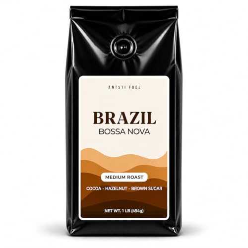 Antsti Fuel Brazil Natural Coffee Beans, Medium Roast, Whole Bean, 1 重量ポンド