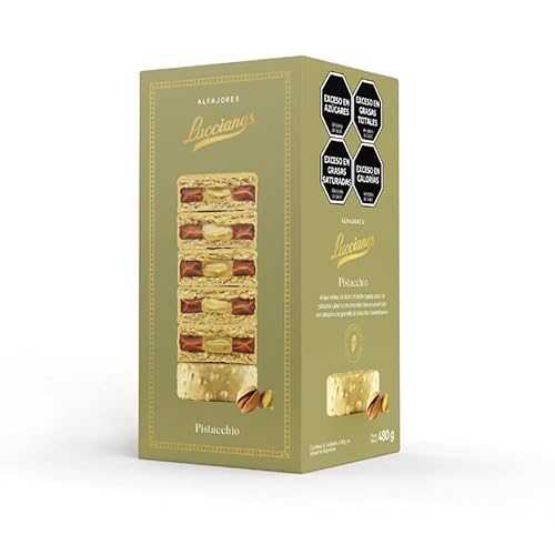 Lucciano\u0027s Alfajores with Dulce de Leche \u0026 Pistachio Premium Argentine Cookies Coated インチ Belgian Pistachio Chocolate, Box of 6 (480 g / 16.9 薬局衡オンス)