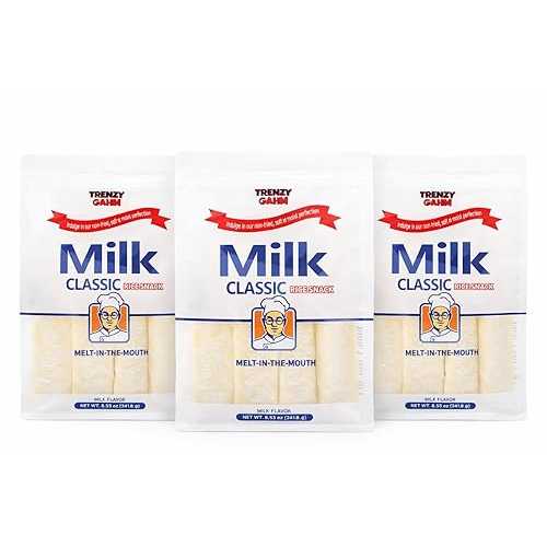 urban hj Milk Classic Rice Snack, Melt-インチ-the-Mouth Korean Style Rice Puff, Non-Fried Light Snack, Individually Wrapped, Family Pack (8.53薬局衡オンス x 3 Packs)