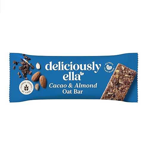 Deliciously Ella Oat Bars Cacao \u0026 Almond, Whole Food Ingredients, Gluten Free, Vegan, 16 Bars