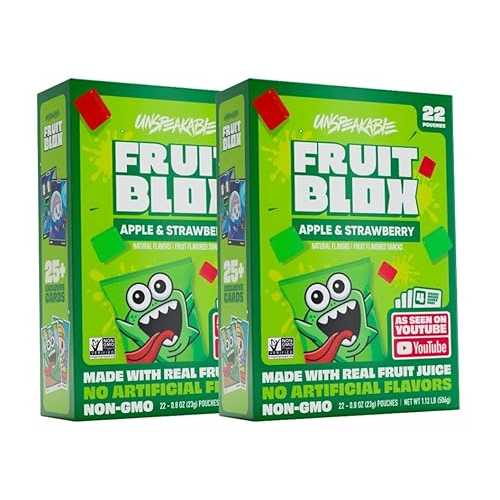 Generic Fruits~Blox Mixed Fruit Snacks, 2 Boxes, 22 Count Each Box (Unspeakable Apple Strawberry)