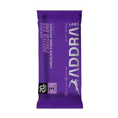 ADDRA LABS ADDRA Endurance Protein Bar - 20g Plant Protein + 3g Leucine / Vegan, Low Sugar, Gluten-Free, BCAA Recovery Nutrition Snack for Runners, Cyclists \u0026 Triathletes / 9 High-Protein Bars - Chocolate Fudge Brown