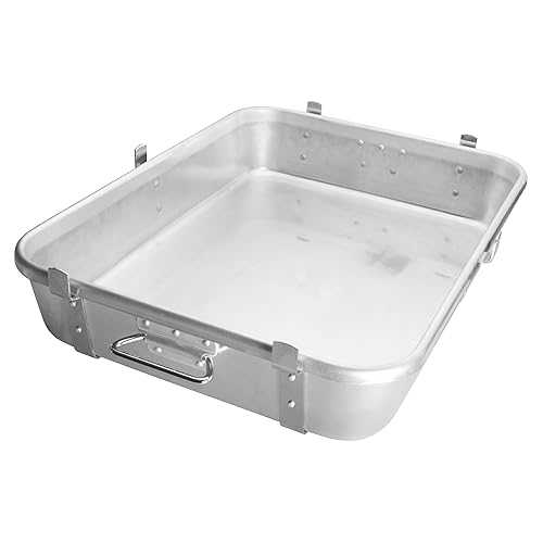 Winware 軽銀 焙じる 食パン 18 in x 24 in x 4-1/2 in 引っ敷き付き添い人 Winco Roast Pan, Straps \u0026 Lugs, Alu
