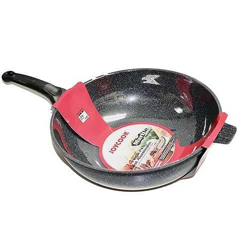 Joycook Durastone マーブル上塗りされた鋳付ける軽銀テフロン製作中華鍋、14 in Joycook Durastone Marble Coated Cast Aluminum Nonstick Wok Pan, 14-inch