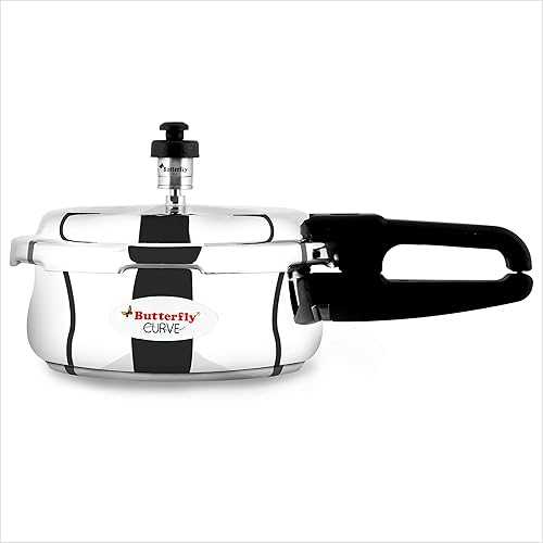 Butterfly Curve 2 LTR Pressure Cooker, 2 Litres, Silver|Glomarket
