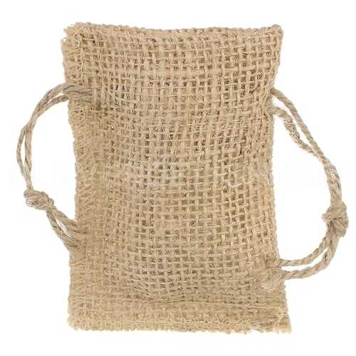 CleverDelights 2" x 3" Burlap Bags - 100 Pack - 2x3 Inch Jute Burlap Drawstring Sacks｜Glomarket
