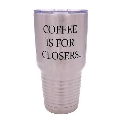 Rogue River Tactical Large Funny Realtor Real Estate Sales Coffee is For Closers 30oz Travel Tumbler Mug Cup w/Lid Gift Salesperson Associate｜Glomarket
