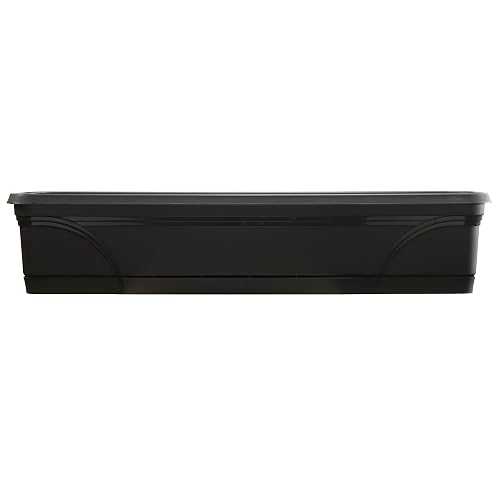 Southern Patio 36 インチ メダリオン ウィンドウ ボックス、ブラック Southern Patio 36 Inch Medallion Weatherproof and Sunray Protected Plastic Hanging Windowsill Garden Box Planter with Drainage Holes, Black｜Glomarket