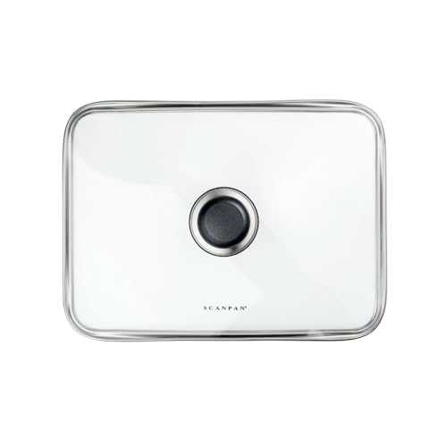 Scanpan クラシック長方形ガラス蓋、15.25 インチ x 10.5 インチ、クリア Scanpan Classic Rectangular Glass Lid, 15.25" x 10.5", Clear|Glomarket