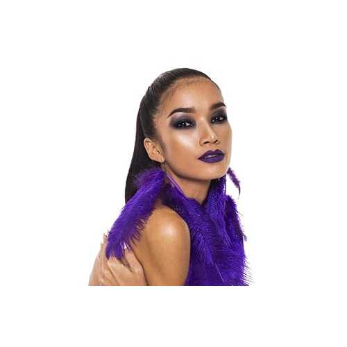 女性用パープルフェザーイヤリング 女性用見事なパープルダングルイヤリング Generic Purple Feather Earrings for Women Stunning Purple Dangle Earrings for Women|Glomarket