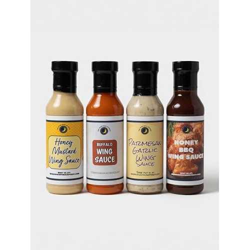 June Moon Spice Company Premium / CHICKEN WING SAUCE / Variety 4 Pack / Buffalo Wing / Honey Mustard / Parmesan Garlic / Honey BBQ｜Glomarket