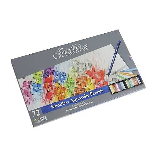 Cretacolor Aqua Monolith Woodless Watercolor Pencil Sets, 72-Color Set, Multi｜Glomarket