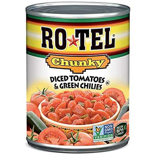 ROTEL チャンキーダイストマトとグリーンチリ、10オンス、12個パック Ro-Tel ROTEL Chunky Diced Tomatoes and Green Chilies, 10 Ounce, Pack of 12