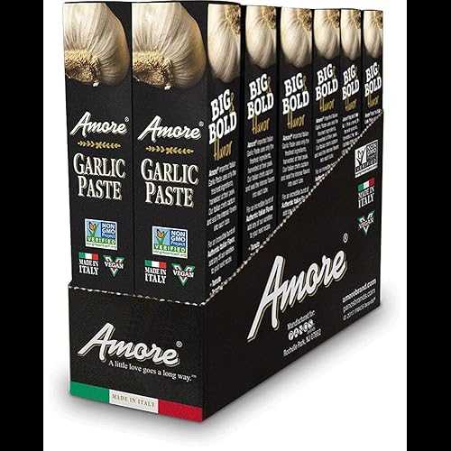 Amore Vegan Garlic Paste In A Tube - Non GMO Certified and Made In Italy 3.2 Ounce (Pack of 12)