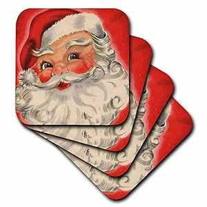 3dRose CST_35942_3 ジョリーサンタクロース セラミックタイルコースター 4枚仕かける 3dRose CST_35942_3 Jolly Santa Claus-Ceramic Tile Coasters, Set of 4