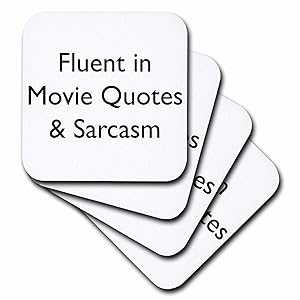 3dRose CST_218514_3 Fluent インチ Movie Quotes and Sarcasm Ceramic Tile Coasters (Set of 4)