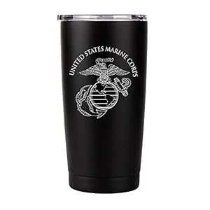 USMC ステンレス鋼スチール写真 20 薬局衡オンス タンプラー 旅行 マグカップ ? 二重壁無意味さ断熱 ? つや消し黒いこと。 Military Gift Shop USMC Stainless Steel 20薬局衡オンス Tumbler Travel Mug ? Double Wall Vacuum Insulate ? Matte Black.