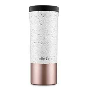 Ello Miri Vacuum Insulated Stainless Steel Travel Coffee Mug - Travel Tea Mug, 16 oz, Speckle Rosegold
