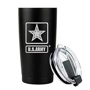20 オンス 米軍 ブラック 二重壁 真空断熱 ステンレススチール USA タンブラー トラベル マグ - 兵士ギフト Military Gift Shop 20 oz US Army Black Double Wall Vacuum Insulated Stainless Steel USA Tumbler Travel Mug - Soldier Gift 6,399円
