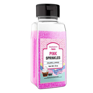 UNPRETENTIOUS BAKER ピンク スプリンクルズ (1.5 カップ シェーカー ジャー) あらゆるお祝いの機会に使えるカラフルなグルテンフリー ジミー UNPRETENTIOUS BAKER Pink Sprinkles (1.5 Cup Shaker Jar) Colorful Gluten-Free Jimmies for All Fe画像