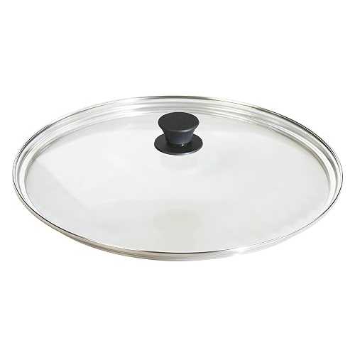 Lodge Round Tempered Glass Lid - Versatile Glass Lid for 15 Inch Skillets, Pans, and Dutch Ovens - Dishwasher Safe and Oven Safe up to 400° - 15 Inch Lodge Round Tempered Glass Lid - Versatile Glass Lid for 15 In|Glomarket