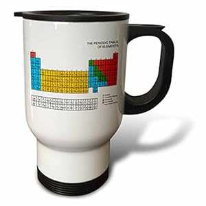 3dRose Pastel Periodic Table-Academic, Educational for Science, Stainless Steel Travel Mug, 14-Oz