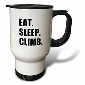 3dRose Eat Sleep Climb Passionate Rock Climber Text Climbing スポーツ ホビー トラベルマグ、14オンス、ステンレススチール 3dRose Eat Sleep Climb Passionate Rock Climber Text Climbing Sport Hobby Travel Mug, 14-Ounce, Stainless S