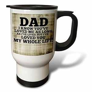 3dRose tm_184185_1 Dad Love You My Whole Life テクスチャードステンレススチールトラベルマグ、14オンス、ホワイト 3dRose tm_184185_1 Dad Love You My Whole Life Textured Stainless Steel Travel Mug, 14-Ounce, White 4,494円