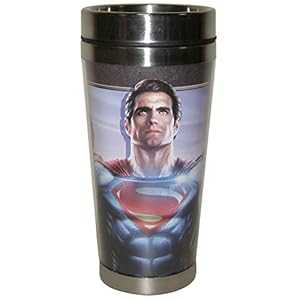 Westland Giftware Batman Vs Superman Together We Fight Stainless Steel & Acrylic Travel Mug, 15 oz, Multicolor画像