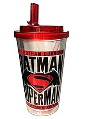Spoontiques バットマン vs スーパーマン タンブラー レッド フリップトップ カップ 二重壁カップ 16 オンス タンブラー Spoontiques Batman Vs Superman Tumbler Red Flip Top Cups Double Wall Cup 16 Ounce Tumblers画像